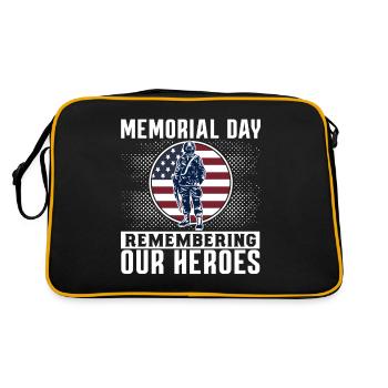 Memorial Day Commemorating Our Heroes USA America - Retro Bag - black/gold - Back