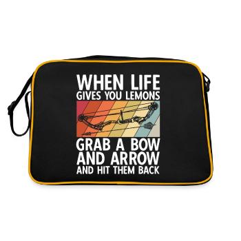Bogenschießen Archery - Retro Tasche - Schwarz/Gold - Hinten