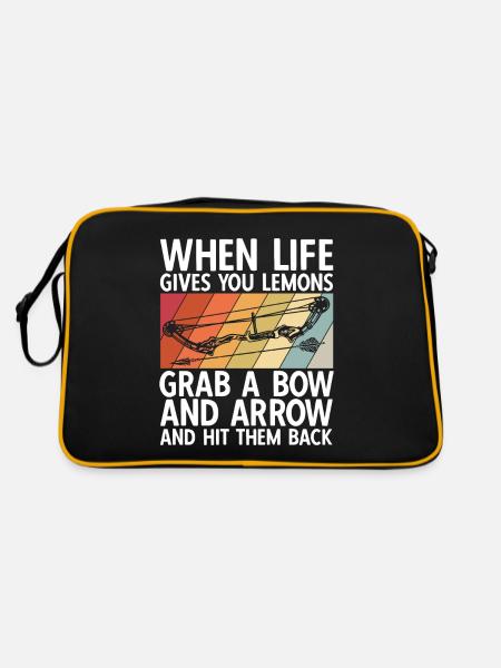 Bogenschießen Archery - Retro Tasche - Schwarz/Gold - Hinten