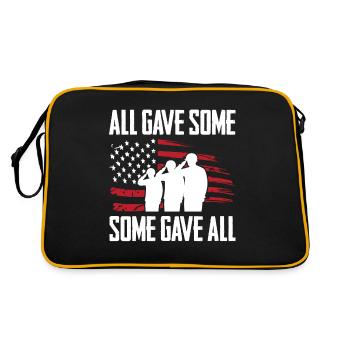 Alle gaben etwas Einige gaben alles USA Flagge Ged - Retro Tasche - Schwarz/Gold - Hinten