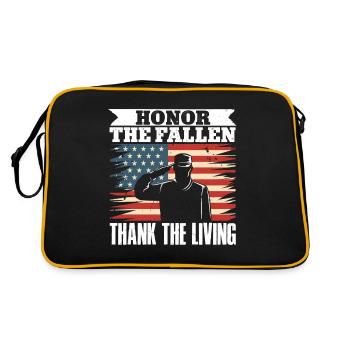 Ehre den Gefallenen Danke den Lebenden Gedenktag V - Retro Tasche - Schwarz/Gold - Hinten