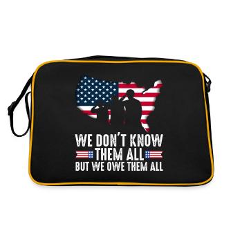 Wir kennen sie nicht alle, aber wir schulden ihnen - Retro Tasche - Schwarz/Gold - Hinten