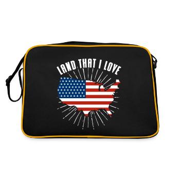 Land, das ich liebe Gedenktag USA Amerika Amerikan - Retro Tasche - Schwarz/Gold - Hinten