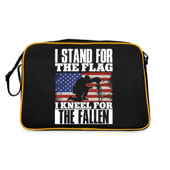 Gedenktag Vierter Juli Veteranen Soldat Patriotisc - Retro Tasche - Schwarz/Gold - Hinten