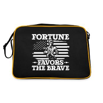 Gedenktag Amerikaner USA Flagge Armee Veteran Mili - Retro Tasche - Schwarz/Gold - Hinten