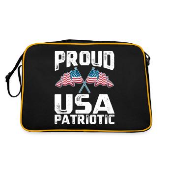 Journée de commémoration du quatrième juillet Fier des USA Patriotis - Sac Retro - noir/or - Dos