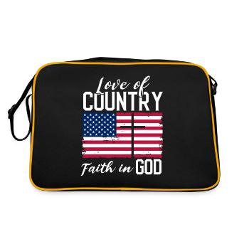 Gedenktag Vierter Juli Liebe zum Land Glaube an Go - Retro Tasche - Schwarz/Gold - Hinten