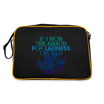 If I Won The Award For Laziness 4 - Retro Bag - black/gold - Back