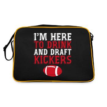 I'm Here To Drink And Draft Kickers 4 - Retro Tasche - Schwarz/Gold - Hinten