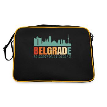 Belgrade Serbie Skyline - Sac Retro - noir/or - Dos