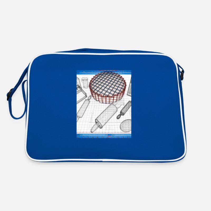Backzubehör Torten Blaupause Konditor Kuchen Retro Tasche