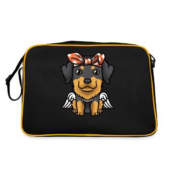 Chien Hovawart - Sac Retro - noir/or - Dos