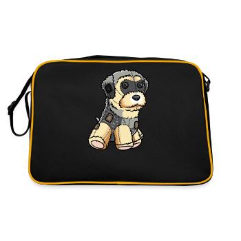 Morkie Dog Cuddly Toy - Retro Bag - black/gold - Back