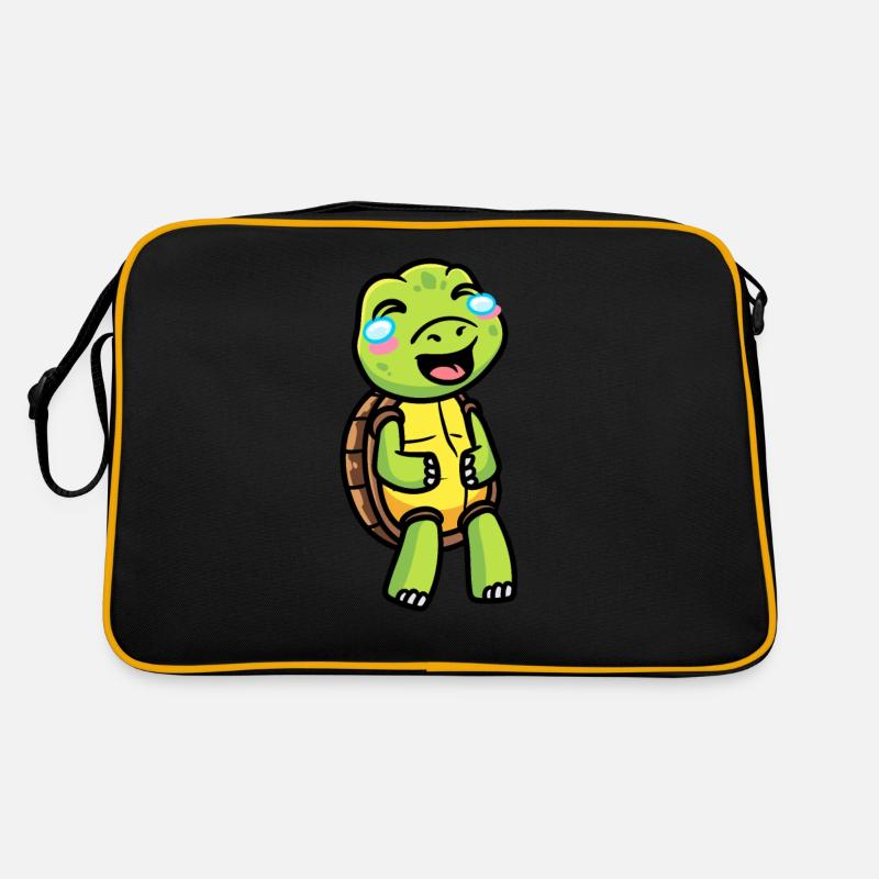 Sea Turtle Laughing Emoticon Retro Bag