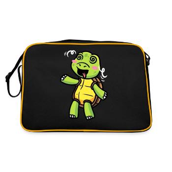 Émoticône de tortue de mer Amoureux des tortues - Sac Retro - noir/or - Dos