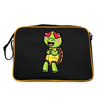 Tortue de mer amoureuse Tortue émoticône - Sac Retro - noir/or - Dos