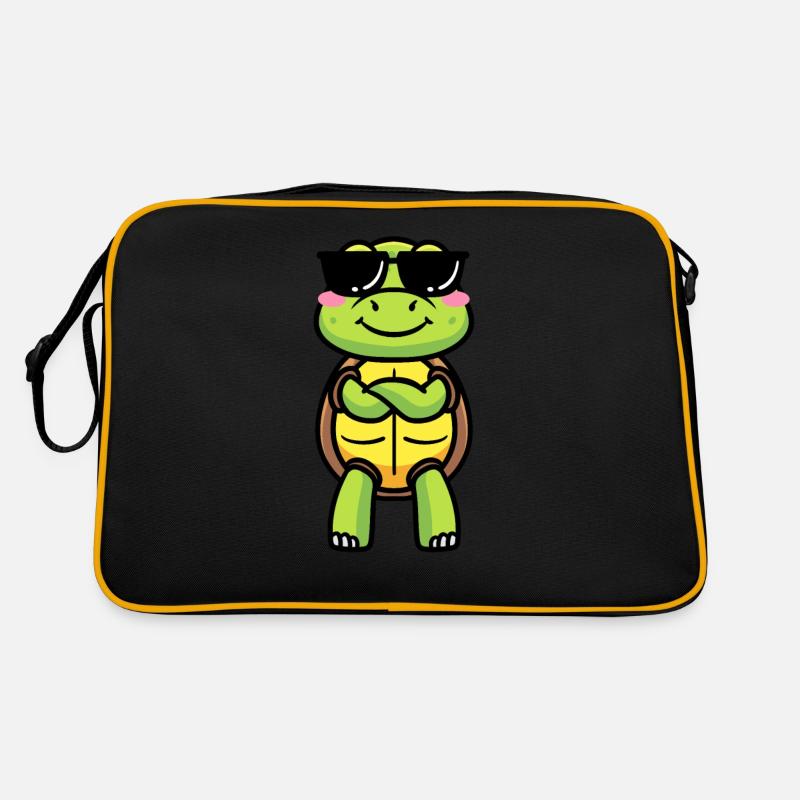 Tortue de mer avec lunettes de soleil Emoticon Sac Retro