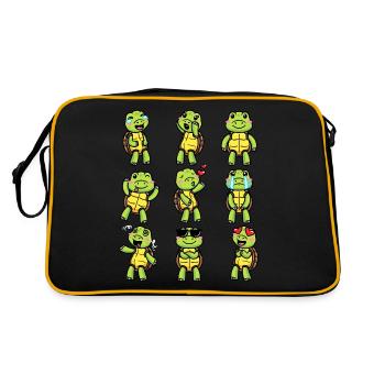 Émoticône de tortue de mer Amoureux des tortues - Sac Retro - noir/or - Dos