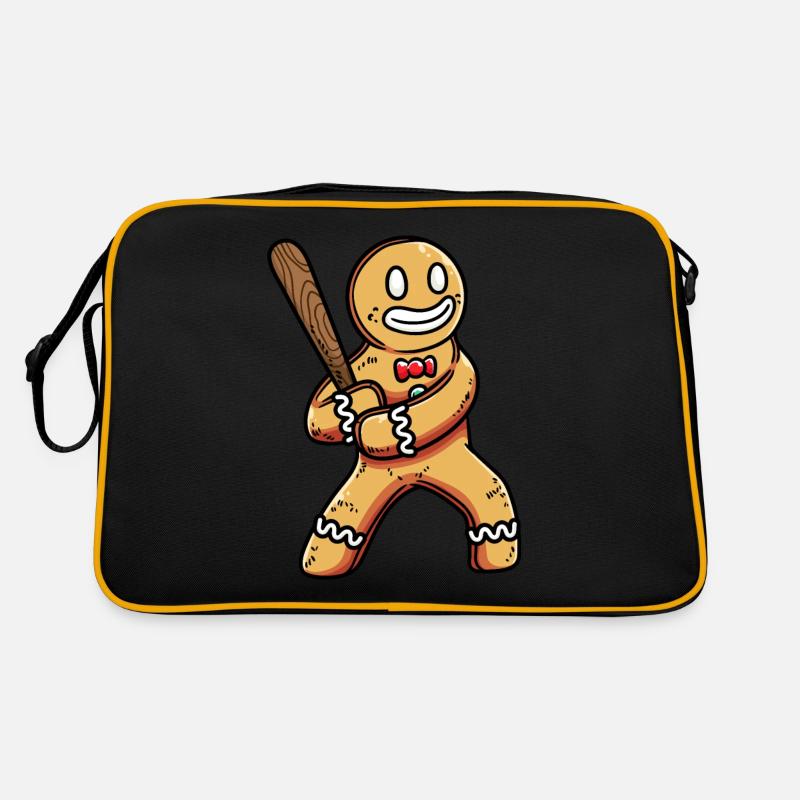 Gingerbread with baseball bat Sports Christmas Retro Bag