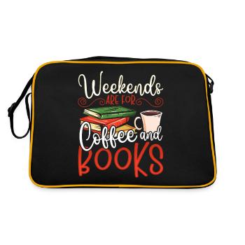 Weekends Are For Coffee and Books Book Lover - Retro Bag - black/gold - Back