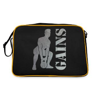 Bodybuilder Strength Sport Squats Squats Gift - Retro Bag - black/gold - Back