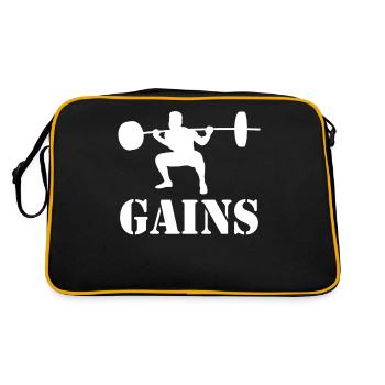 Bodybuilder Strength Sport Squats Squats Gift - Retro Bag - black/gold - Back
