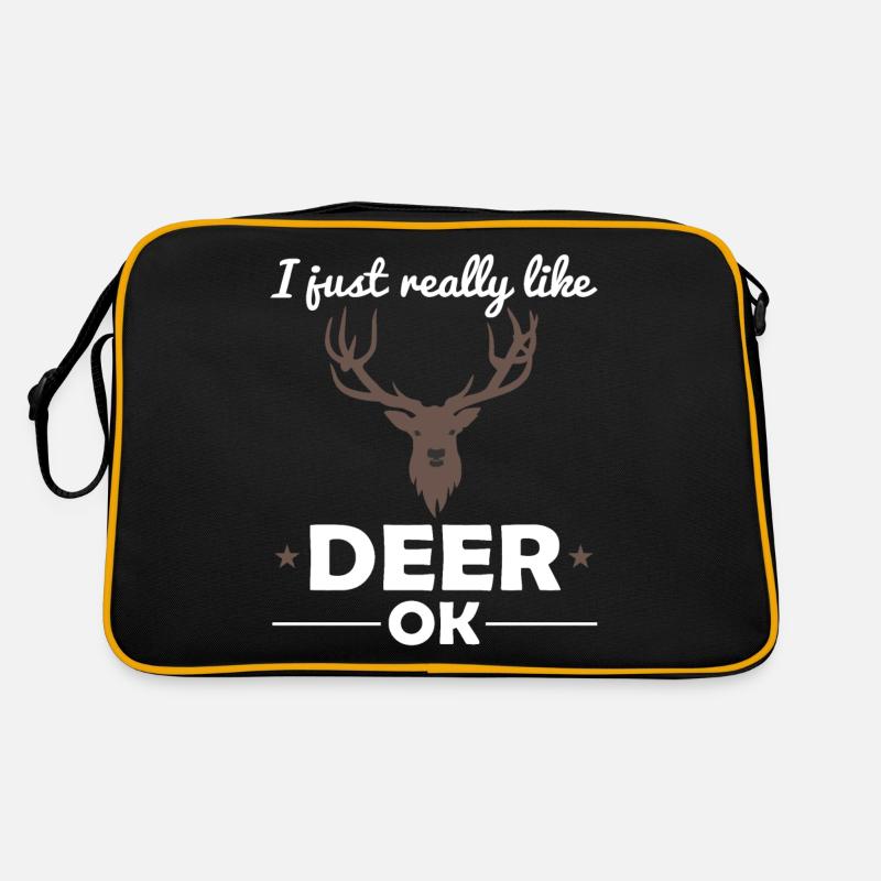 Hirsch Waldtiere Tierliebhaber Spruch Geschenk Retro Tasche