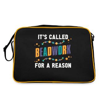 Beading It's Called Beadwork Beaded Jewelry Beader - Retro Bag - black/gold - Back