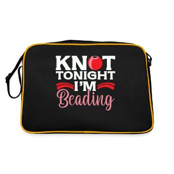 Beading Knot Tonight I'm Beadworker Jewelry Beader - Retro Bag - black/gold - Back
