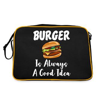 Burger Lover Cadeau - Sac Retro - noir/or - Dos