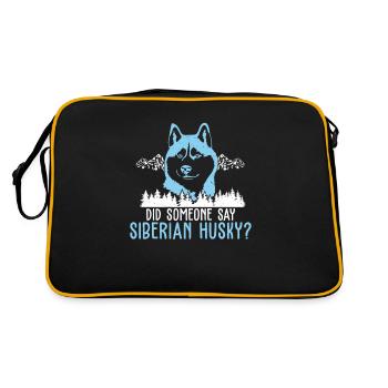 Someone Say Siberian Husky? Mushing Sled Dog - Retro Bag - black/gold - Back