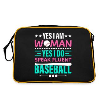 I am a woman, yes I speak fluently - Retro Bag - black/gold - Back