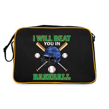 Ich werde dich im Baseball schlagen - Baseball - Retro Tasche - Schwarz/Gold - Hinten