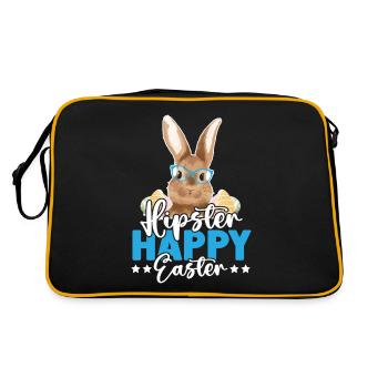 Hipster Happy Easter - Retro Bag - black/gold - Back