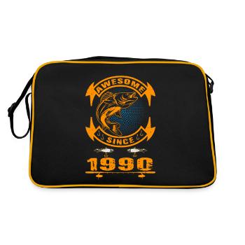 Génial depuis 1990. Angel, l’anniversaire du pêcheur - Sac Retro - noir/or - Dos