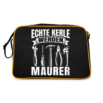 Bauarbeiter Maurermeister Echte Kerle werden - Retro Tasche - Schwarz/Gold - Hinten