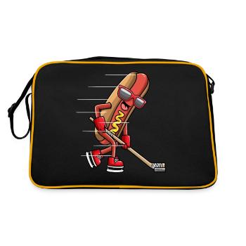 Hot-dog dans un chignon Jouer au hockey sur glace Activités sportives - Sac Retro - noir/or - Dos