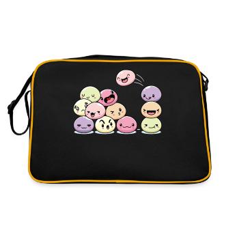 Kawaii Mochi Dessert Lovers Rice Cake Anime - Retro Bag - black/gold - Back