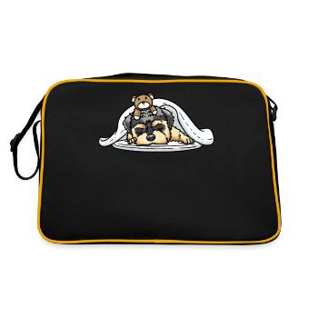 Morkie dog sleeping slumbering - Retro Bag - black/gold - Back