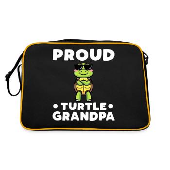 Fier grand-père tortue amoureux de la tortue - Sac Retro - noir/or - Dos
