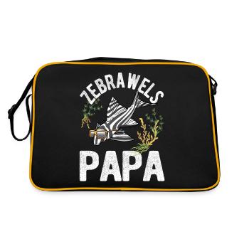 Zebrawels Papa Hypancistrus Fisch Fischhalter - Retro Tasche - Schwarz/Gold - Hinten