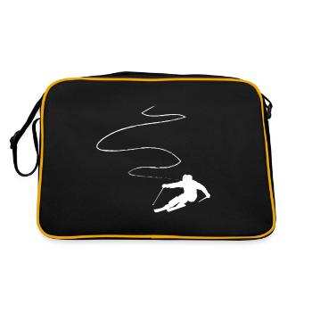 Kurve Linie - Skifahren - (5) - Retro Tasche - Schwarz/Gold - Hinten