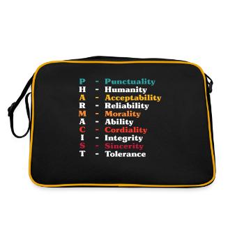 Pharmacist Punctuality Prescription Pharmacy Tech - Retro Bag - black/gold - Back