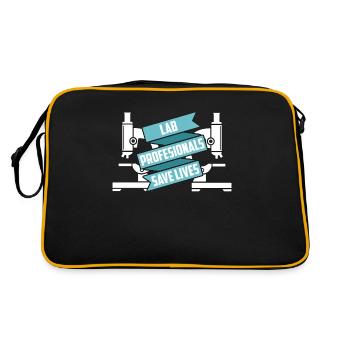 Lab Technician Lab Professional Saves Laboratory - Retro Bag - black/gold - Back