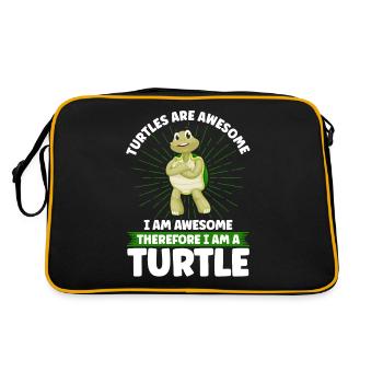 Turtles Are Awesome I Am Awesome - Retro Bag - black/gold - Back
