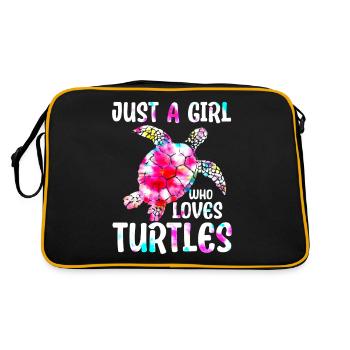 Just A Girl Who Loves Turtles - Retro Bag - black/gold - Back