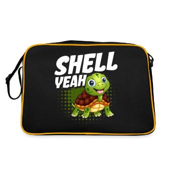 Shell Yeah - Retro Tasche - Schwarz/Gold - Hinten