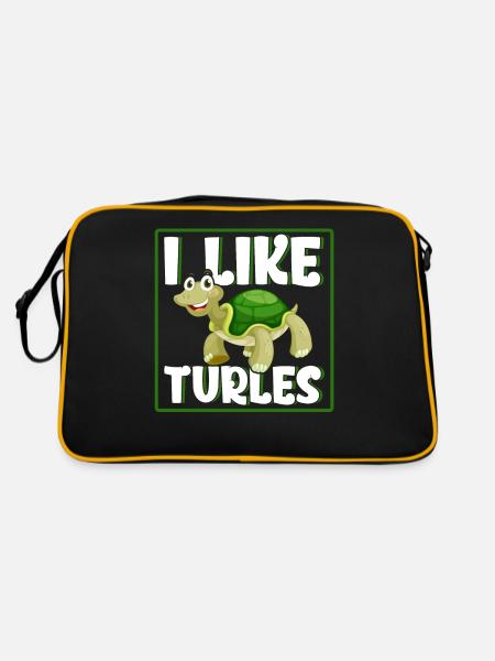 I Like Turles - Retro Bag - black/gold - Back