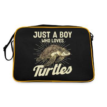 Just A Boy Who Loves Turtles - Retro Bag - black/gold - Back