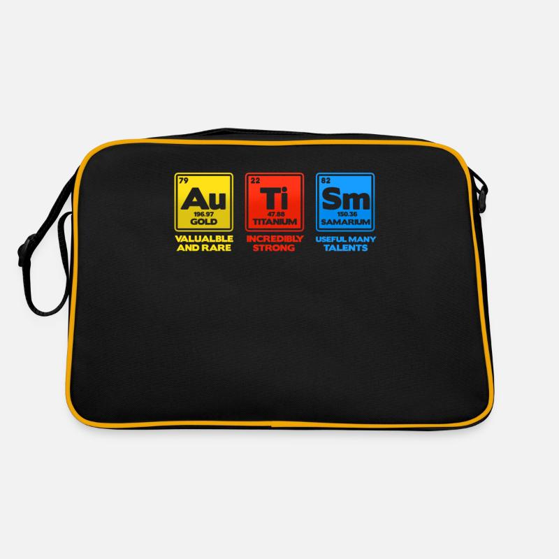 Autismus - Retro Tasche - Schwarz/Gold